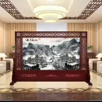 中式实木屏风 进大厅隔断 公司单位屏风酒店实木大座屏 特卖H款 整装