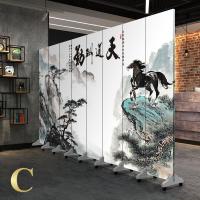 中式实木屏风隔断时尚客厅卧室简约玄关办公室书房移动折屏 6扇(高2米宽2米4