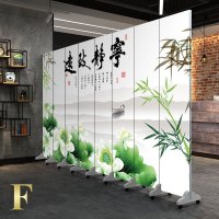 中式实木屏风隔断时尚客厅卧室简约玄关办公室书房移动折屏 F款8扇(高1米8宽3米2)