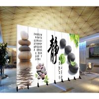 定制LOGO屏风隔断客厅玄关酒店办公室折叠移动装饰背景墙折屏 5扇防透(2米宽1.8米高)