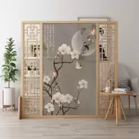 新中式屏风隔断客厅进玄关简约现代时尚卧室遮挡家用小户型座屏 左右镂空(200*180cm) 整装
