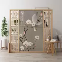 新中式屏风隔断客厅进玄关简约现代时尚卧室遮挡家用小户型座屏 白蜡木100*180cm 整装