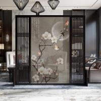 新中式屏风隔断客厅进玄关简约现代时尚卧室遮挡家用小户型座屏 胡桃木100*180cm 整装