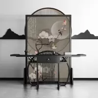 新中式屏风隔断客厅进玄关简约现代时尚卧室遮挡家用小户型座屏 胡桃木140*180cm 整装