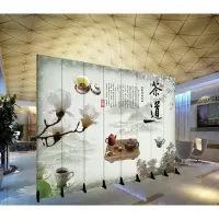 定制LOGO屏风隔断客厅玄关酒店办公室折叠移动装饰背景墙折屏 9扇夹板(3.6米宽1.8米高)
