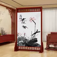中式实木屏风隔断客厅装饰卧室遮挡家用胡桃镂空 座屏 定制120*200(上或下一面镂空) 整装