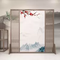中式屏风隔断墙客厅玄关办公室酒店茶室装饰遮挡实木格栅定制座屏 C12胡桃木180*180CM 整装