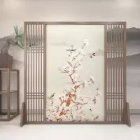 中式屏风隔断墙客厅玄关办公室酒店茶室装饰遮挡实木格栅定制座屏 C4胡桃木180*180CM 整装