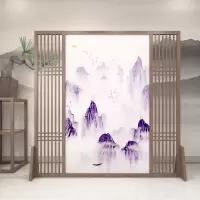中式屏风隔断墙客厅玄关办公室酒店茶室装饰遮挡实木格栅定制座屏 C6胡桃木180*180CM 整装