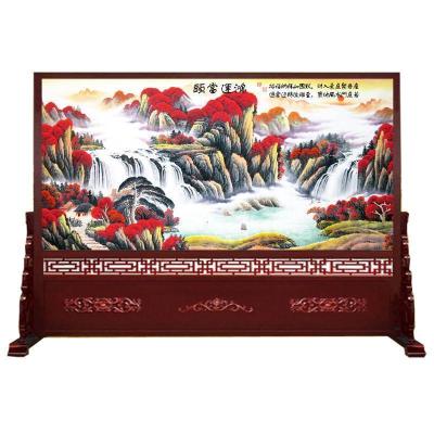 中式简约屏风实木隔断进办公室大厅酒店会议室定制落地座屏 240宽*180高 整装