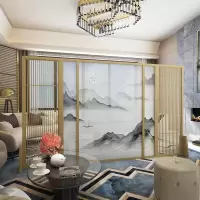新中式屏风隔断客厅山水玄关别墅实木定制镂空酒店装饰格栅大座屏 乌金木:250*180cm高 整装