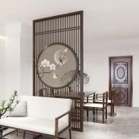 定制中式实木屏风隔断墙客厅入户玄关办公室酒店茶室落地栅栏座屏 240X120白蜡木