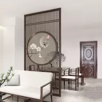 定制中式实木屏风隔断墙客厅入户玄关办公室酒店茶室落地栅栏座屏 240X120白蜡木