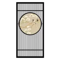 定制中式实木屏风隔断墙客厅入户玄关办公室酒店茶室落地栅栏座屏 240X120胡桃木