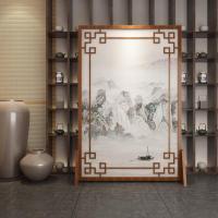 定制中式屏风客厅酒店山水镂空实木遮挡家用玄关隔断花鸟座屏 定制咨询客服