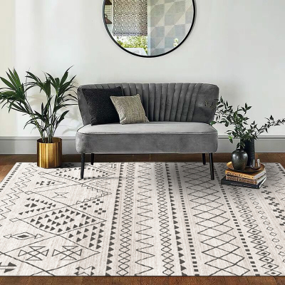 美帮汇北欧ins风客厅茶几地毯现代简约卧室床边毯摩洛哥风沙发垫可水洗