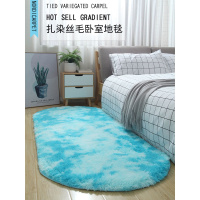 美帮汇椭圆卧室地毯ins风北欧简约满铺加厚长毛绒客厅垫床边毯定制