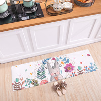 兔子厨房防水地垫防油餐厅防滑脚垫家用地毯pvc皮革免洗垫子