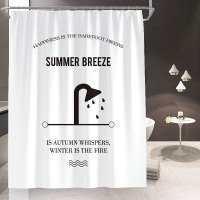 北欧ins浴帘酒店浴室隔断防水布淋浴房卫生间厕所免打孔加厚套装