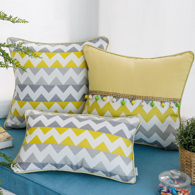 北欧棉布艺沙发抱枕柠檬靠枕套不含芯色腰枕靠垫时尚简约家居