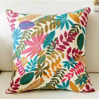 田园布艺棉麻抱枕办公室腰枕沙发床头靠垫客厅正方形靠枕套大靠背