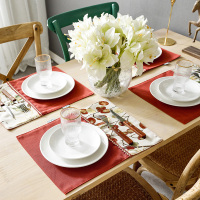 加厚隔热餐垫棉麻布艺杯垫北欧风西餐垫家用西式餐具垫子防烫桌垫