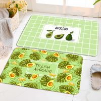 北欧地垫法兰绒绿色脚垫垫进入户口地毯果蔬垫子卫生间吸水
