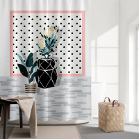 美式复古浴帘浴室防水布防霉卫生间隔断洗澡干湿分区家用加厚垂坠