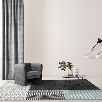 美帮汇[家居]北欧几何小清新设计师民宿简约现代地毯客厅卧室地垫