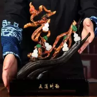 美帮汇天道酬勤五福临根玉葫芦摆件福禄 新房家居装饰品