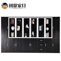 汐岩家具 文件柜 板式高柜上海 简约 玻璃书柜 可定做 002