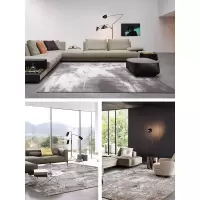 美帮汇土耳其现代简约轻奢风地毯美式客厅茶几灰色家用卧室床边毯可定制