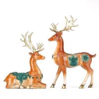 美帮汇铜鹿摆件铜梅花鹿大号一对酒柜客厅创意家居饰品新房乔迁礼品