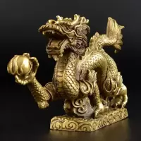 美帮汇祥龙戏珠铜龙摆件全铜玄关客厅办公室装饰品铜工艺品摆件