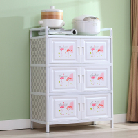 汐岩放碗柜家用厨房经济型厨房橱柜置物柜收纳柜餐边铝合金储物柜简易