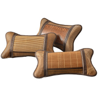 美帮汇夏季凉席枕头竹面竹席竹条凉爽透气单人成人枕芯带套单人一对拍2