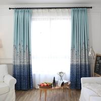 美帮汇简约现代地中海窗帘防晒隔热卧室遮阳帘成品全遮光窗帘布