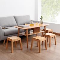 汐岩茶几北欧双层小户型现代客厅桌子简约茶桌创意实木边几角几小方桌