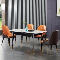 汐岩北欧大理石餐桌椅组合现代简约长方形伸缩饭桌轻奢多功能实木桌子