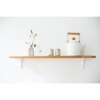 美帮汇巧木QIAOMU 定制原木实木一字隔板红橡木黑胡桃木隔板置物架 搁板