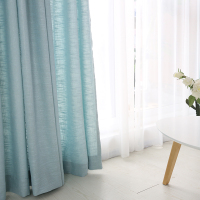 美帮汇窗帘北欧风成品简约现代卧室中式客厅清新百搭新款上安装挂钩式