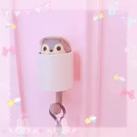 美帮汇松鼠创意挂钩强力粘胶挂壁少女心厨房衣着帽子挂钩