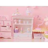 美帮汇软妹房间装饰木质桌面收纳盒娃娃双层展示架蕾丝花边昭和抽屉柜子