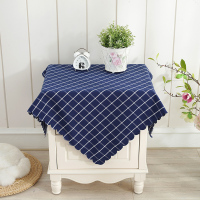 美帮汇简约现代卧室床头柜盖布小格子桌布布艺茶几电视柜北欧防水防尘布
