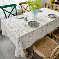 美帮汇美式蕾丝桌布布艺复古文艺怀旧餐桌布茶几罩钩针长方形客厅镂空