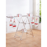 美帮汇晾衣架落地折叠不锈钢卧室内凉衣架毛巾架阳台晒被子家用