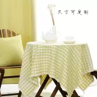 美帮汇小清新防水格子桌布布艺正方形圆形茶几台布蕾丝边圆桌餐桌布