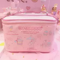美帮汇美乐蒂方形手提化妆包 日系软妹melody绣花大容量旅行化妆箱