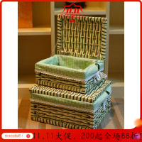 美帮汇收纳筐带盖子储物篮子 收纳篮内衣收纳收纳盒储物箱盒子