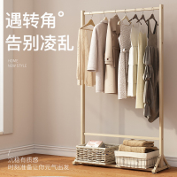 汐岩卧室衣帽架落地双杆式放衣服的架子衣帽间家用立式收纳挂衣架